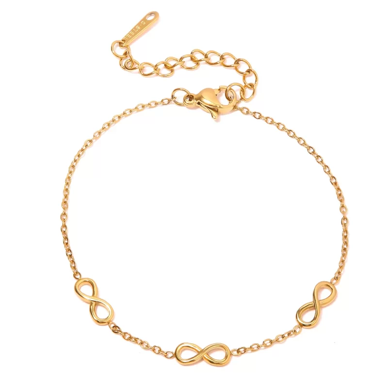 Waterproof 18K Gold Color Stainless Steel Bracelet Statement Fashion Personality Charm Jewelry Women