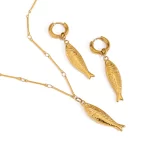 Youthwau 18K Gold Lucky Koi Fish Pendant Necklace Stainless Steel Summer Basic Daily Waterproof Jewelry Accessories Gift