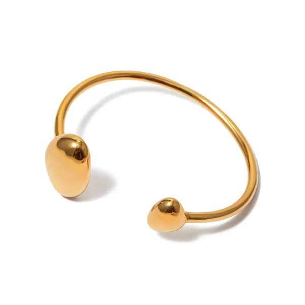 18K Gold Plated Minimalist Stainless Steel Irregular Open Bracelet for Women Popular Jewelry Gift New