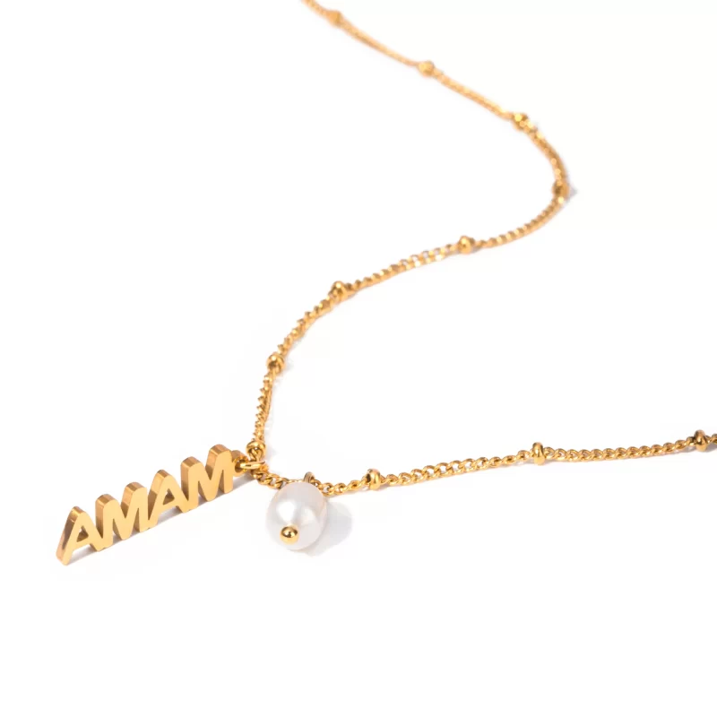 Youthway MAMA Letter Pearl Pendant Fashion Necklace Stainless Steel Trendy Charm Jewelry For Women Party Birthday Gift 2024 - Image 5