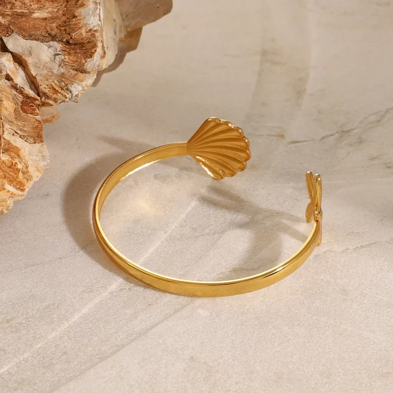 18K Gold Minimalist Scallop Seafish Stainless Steel Metal Personalized Limitation Opening Jewelry Sets for Women Gifts - Image 3