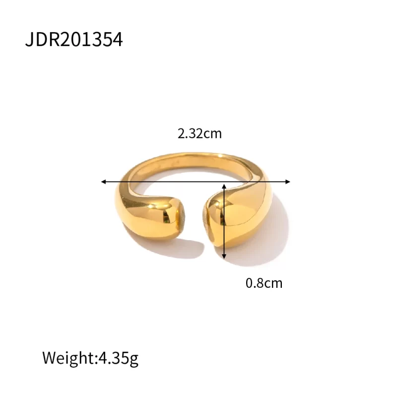 Customization Color 18K Gold Plated Band Finger Ring Fashion Chunky Irregular Hollow Jewelry for Women - Image 5