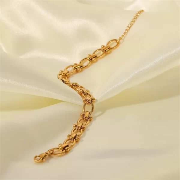 Golden Stainless Steel Metal Bracelet Adjustable Jewelry for Women Charm Fashion Jewelry Girls Gift - Image 5