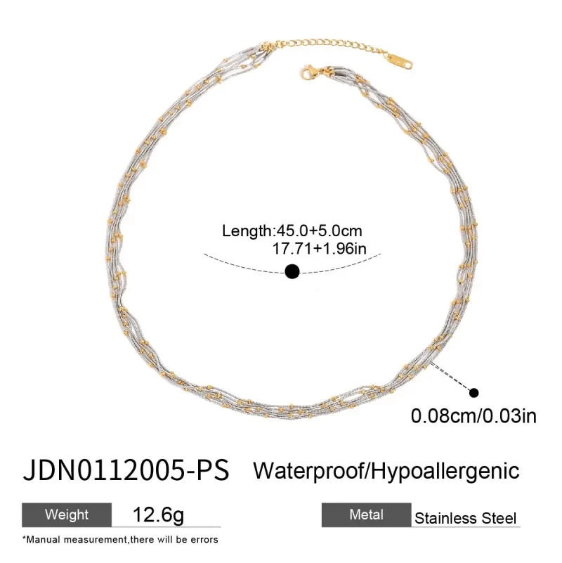 Youthway High Quality Versatile Stainless Steel Gold Beads Multi Layers Chain Necklace Anti Allergic Jewelry Accessories Daily - Image 6