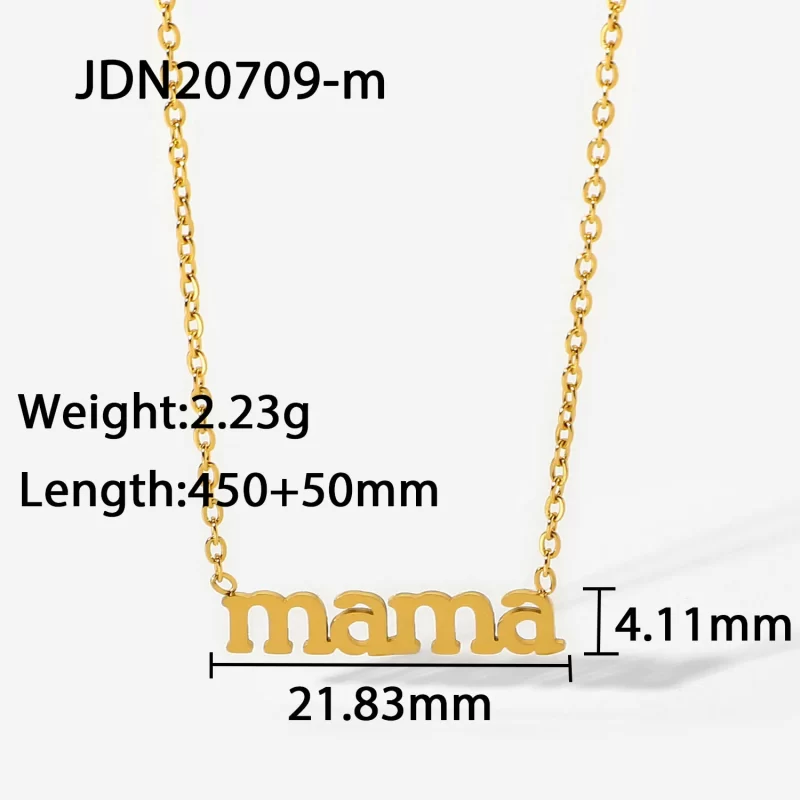 Dainty Custom Jewelry Stainless Steel Letter Mother Charm Choker Mama Name Necklace for Gift - Image 6