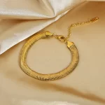 Punk Style Stainless Steel Snake Chain Stacking Bracelets For Women Thin Snake Bone Chain Bracelet Jewelry