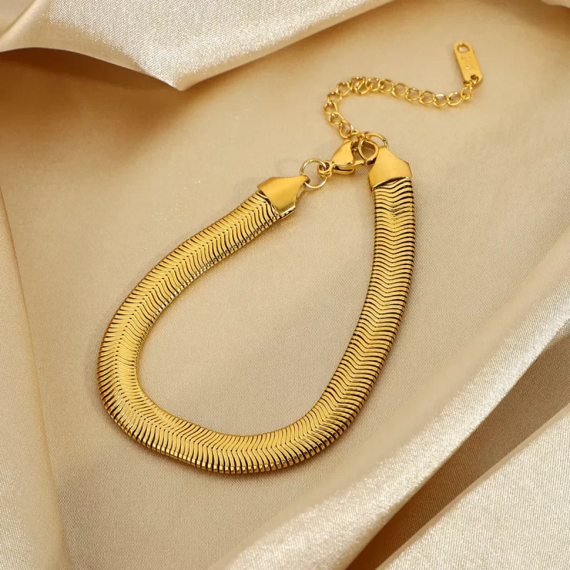 Punk Style Stainless Steel Snake Chain Stacking Bracelets For Women Thin Snake Bone Chain Bracelet Jewelry - Image 3