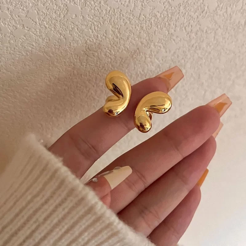 Waterproof 18K Gold Plated Stainless Steel High Polished Butterfly Cute Geometric Open Rings - Image 3