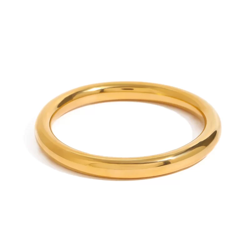J&D 18k Gold Stainless Steel Simple Plain High-end 8mm Round Bracelet