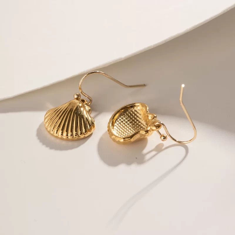 Jewelry Summer Stainless Steel Ocean Earring Gift Waterproof Texture Sea Shell Drop Earring for Women - Image 5
