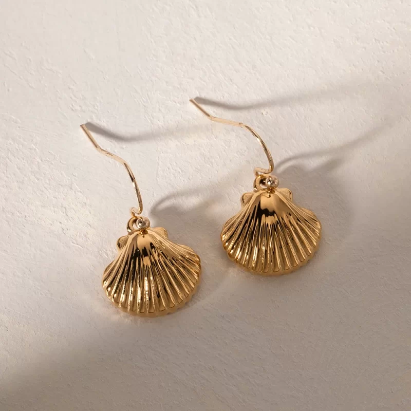 Jewelry Summer Stainless Steel Ocean Earring Gift Waterproof Texture Sea Shell Drop Earring for Women - Image 4