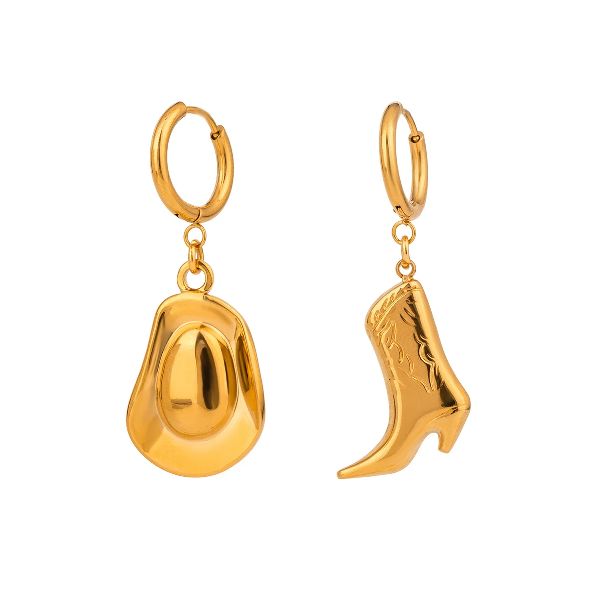 Horseshoe Hat and Boots Pendant Earring
