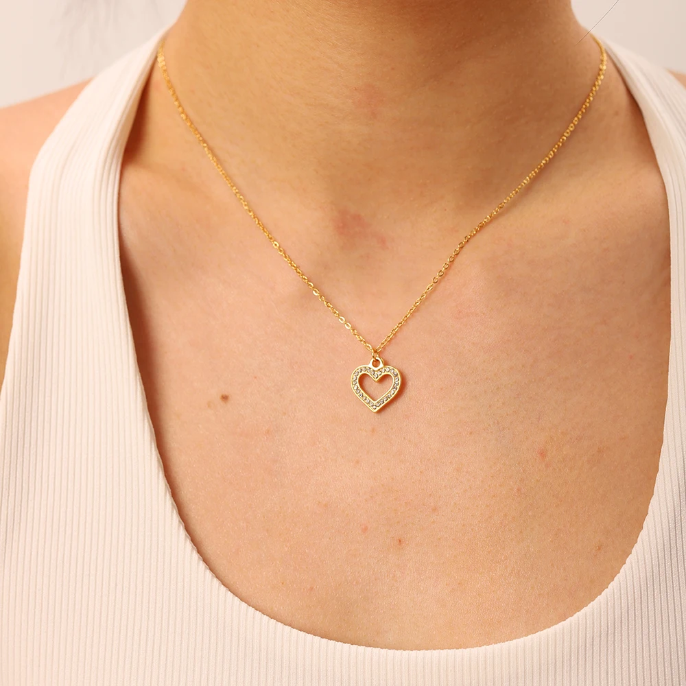 18K Gold PlatedAbstract Body Face Square Necklace Stainless Steel Pendant Necklaces for Women
