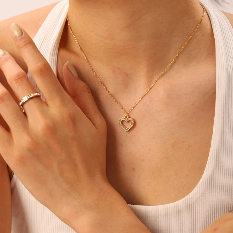18K Gold PlatedAbstract Body Face Square Necklace Stainless Steel Pendant Necklaces for Women - Image 2