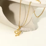 Popular Stainless Steel Link Chain Snake Pendant Necklace Jewelry Snake Pendant Necklace