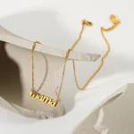 Dainty Custom Jewelry Stainless Steel Letter Mother Charm Choker Mama Name Necklace for Gift
