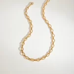 J&D 18k Gold Stainless Steel Two Tone Swivel Link Chain Necklace Fashion Jewelry for Women Stackable