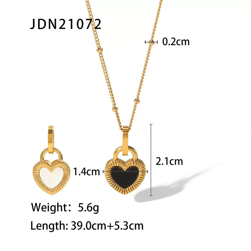 Youthway double sided Heart Necklace Stainless Steel Golden 18 K PVD Choker Women Necklace waterproof Accessories Gift - Image 6