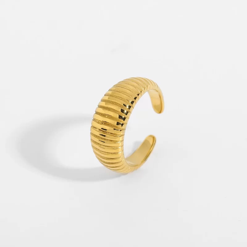 Ins Style 18K Gold Plated Zircon Enamel Ring Jewelry Stainless Steel Waterproof Open Rings for Women - Image 5