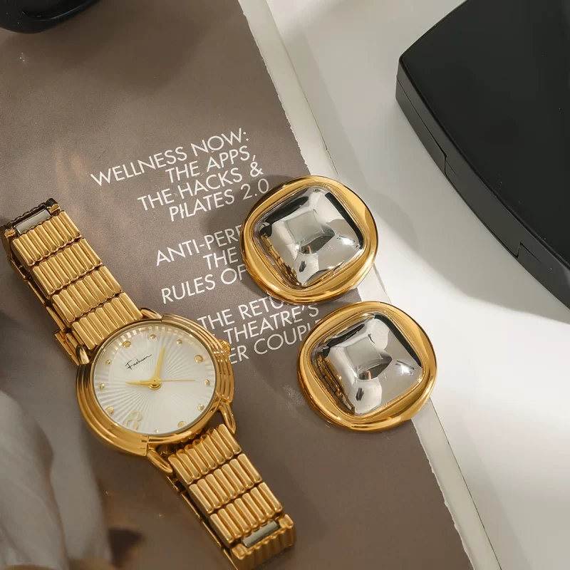 Vintage Fashion Jewelry with Two-Tone Polished Finish for Women's Gift - Image 2