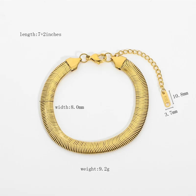 Punk Style Stainless Steel Snake Chain Stacking Bracelets For Women Thin Snake Bone Chain Bracelet Jewelry - Image 6