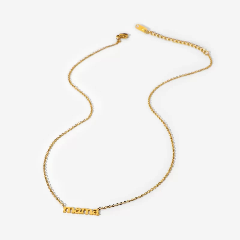 Dainty Custom Jewelry Stainless Steel Letter Mother Charm Choker Mama Name Necklace for Gift - Image 2