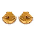 Ocean Shell Women Jewelry 18K Gold Plated Stainless Steel Stud Earring Gift Waterproof Texture Earring