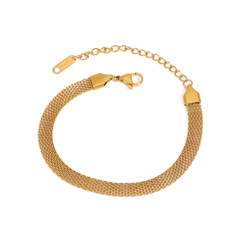 J&D Modern Trendy Minimalist 18K Stainless Steel Women's Chain Bracelet Fashion Link Jewelry