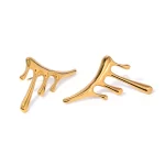Lava Liquid Metal Drop Earring 18K PVD Gold Plated Stainless Steel Irregular Earring for Women