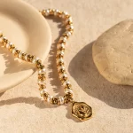 Tear Drop Glass Pearl Pendant Necklace 18K PVD Gold Plated Stainless Steel Mermaid Tear Bead Necklace for Women