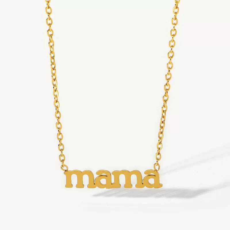 Dainty Custom Jewelry Stainless Steel Letter Mother Charm Choker Mama Name Necklace for Gift - Image 4