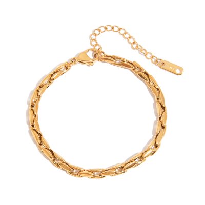 J&D Waterproof Tarnish Free 18K Gold Stainless Steel Hypoallergenic Classic Watch Chain Bracelet