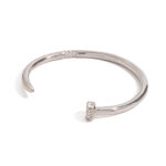 Unisex Minimalist Steel Color Stainless Steel Diamond Nail Bangle