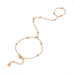 J&D 18K Gold Plated Stainless Steel Bracelets Holiday Jewelry White Heart Zircon Hand Chain Finger Bracelet