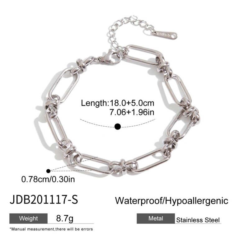 Women's Bold Stainless Steel Wide Chain Cross Clasp Bracelet - Image 4