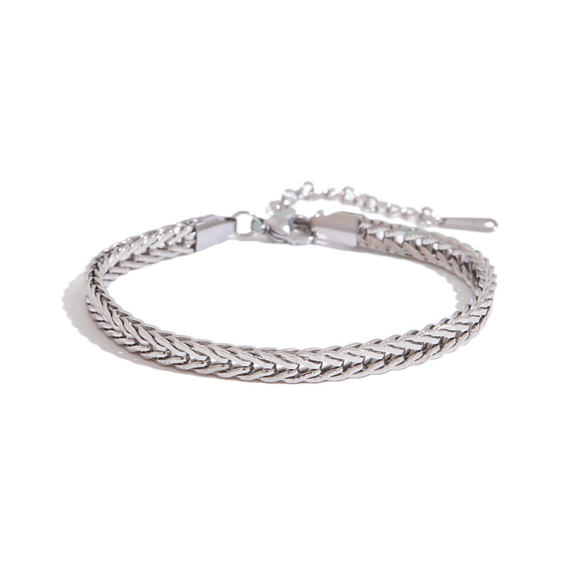 Women's Minimalist Stainless Steel Cross Link Chain Bracelet