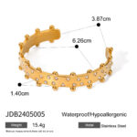 Original Design 18K Gold Stainless Steel Triangle/Circle/Star Diamond Edge Bead Bangle
