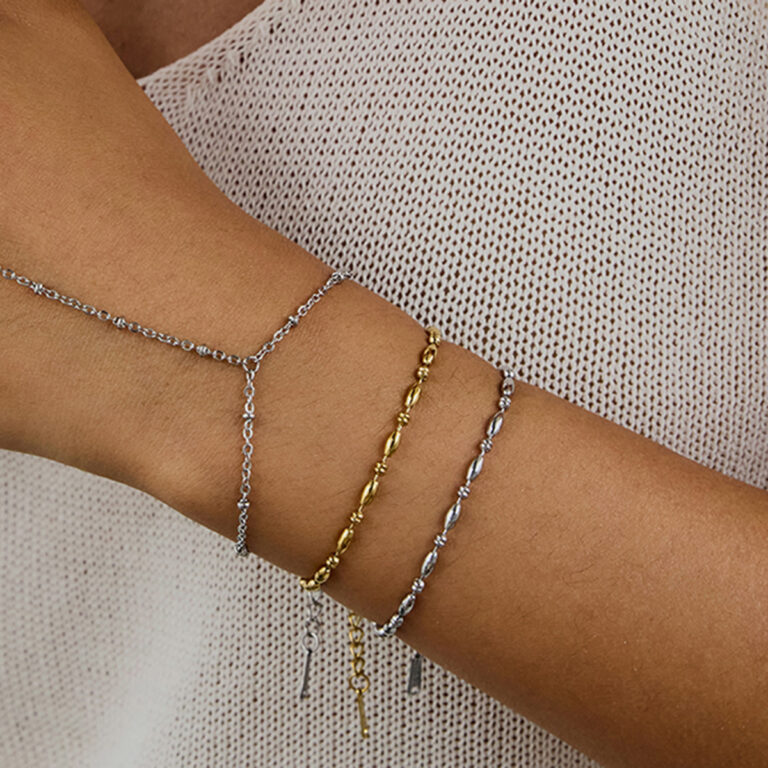 Classic Steel Stainless Steel Oval Bead Chain Bracelet 16.5+5cm for Women - Image 2