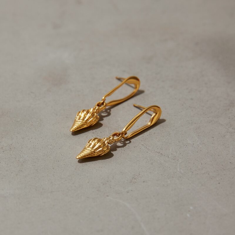 J&D 2025 Tropical Bohemian Seashell Dangle Earrings 18K Gold Plated Stainless Steel Lightweight Beach Vacation Jewelry for Women - Image 2