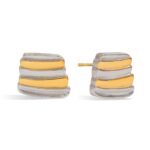 Modern Minimalist 18K Gold Stainless Steel Earrings for Women - Slim Stripe Hoop Earrings, Gold & Silver Color Jewelry Gift