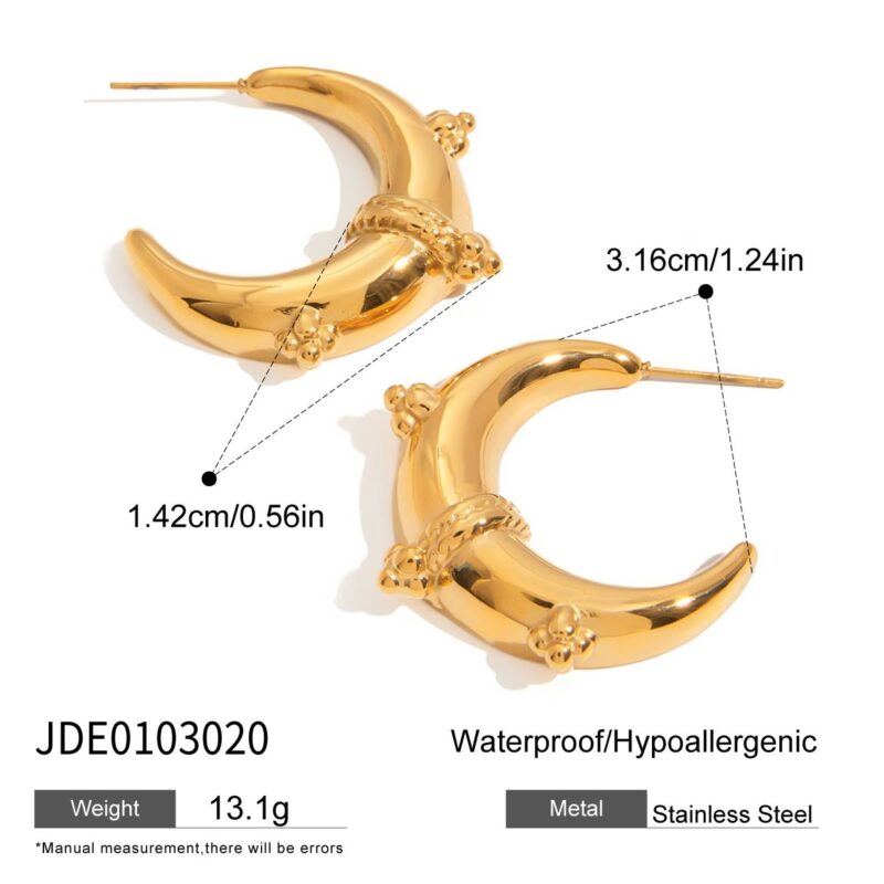 J&D Titanium Steel Earings Jewelry Women New Moon Shell Simple Ins European and American Light Luxury Fashion Jewelry Earrings - Image 5