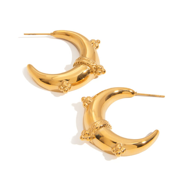 J&D Titanium Steel Earings Jewelry Women New Moon Shell Simple Ins European and American Light Luxury Fashion Jewelry Earrings