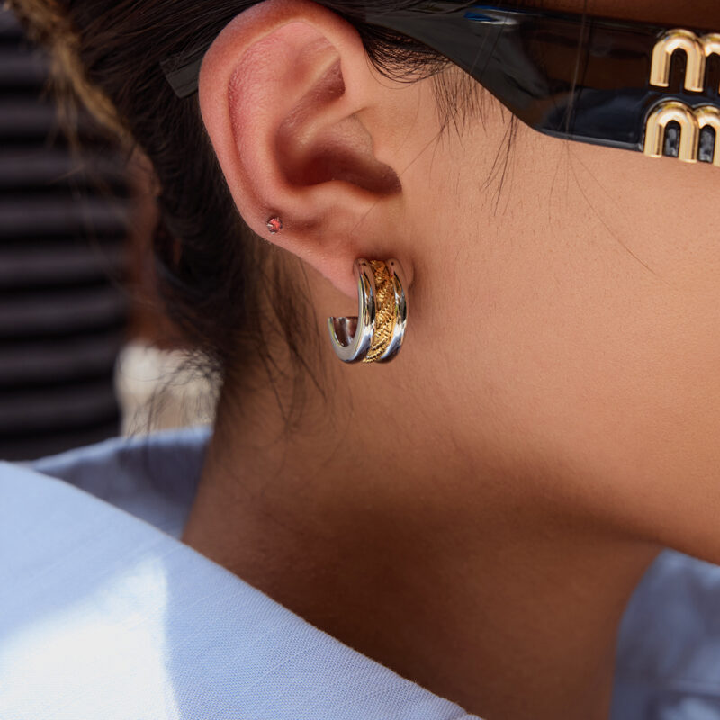 18K Gold Stainless Steel Minimalist Jewelry - Two-Tone Gold & Silver Women's Collection - Image 6