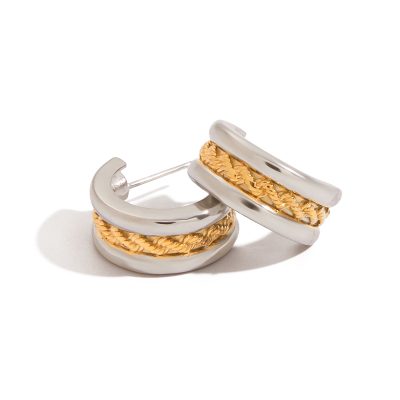 18K Gold Stainless Steel Minimalist Jewelry - Two-Tone Gold & Silver Women's Collection