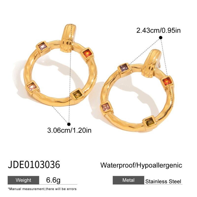 J&D 18K Gold Stainless Steel Zircon Minimalist Modern Earrings Elegant Jewelry for Women Hypoallergenic Durable Luxury Gift - Image 6