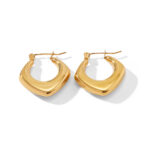 18K Gold Stainless Steel Chunky Star Earrings Pair