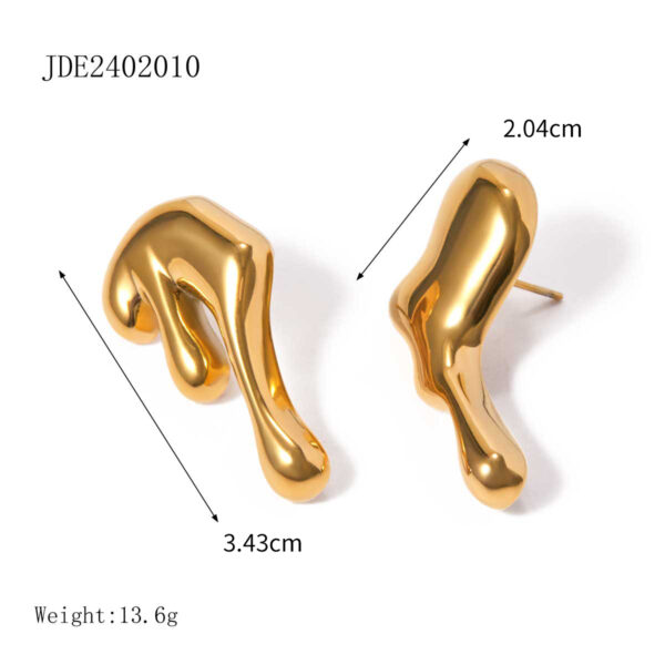 18K Gold Stainless Steel Liquid Metal Earrings