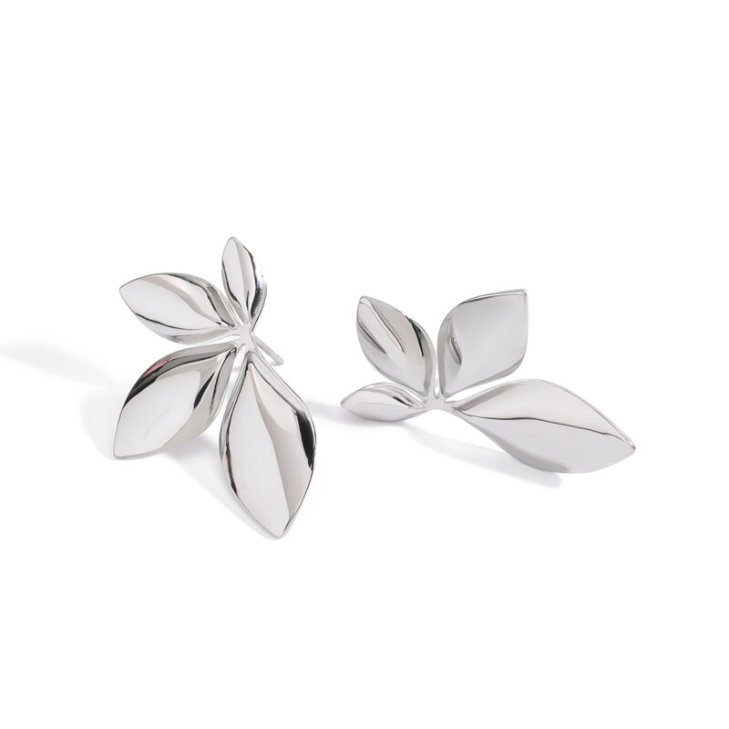 Stainless Steel Rotating Gold Leaf Earrings for Women