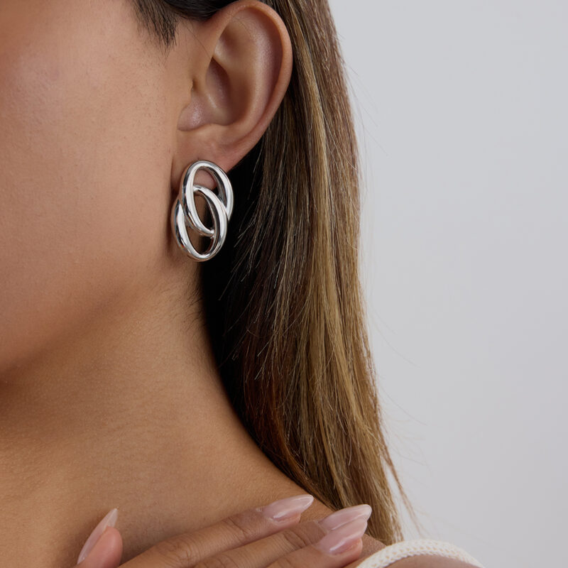 Stainless Steel Minimalist Hoop Earrings - Modern O-Ring Wrap Design for Women - Image 4