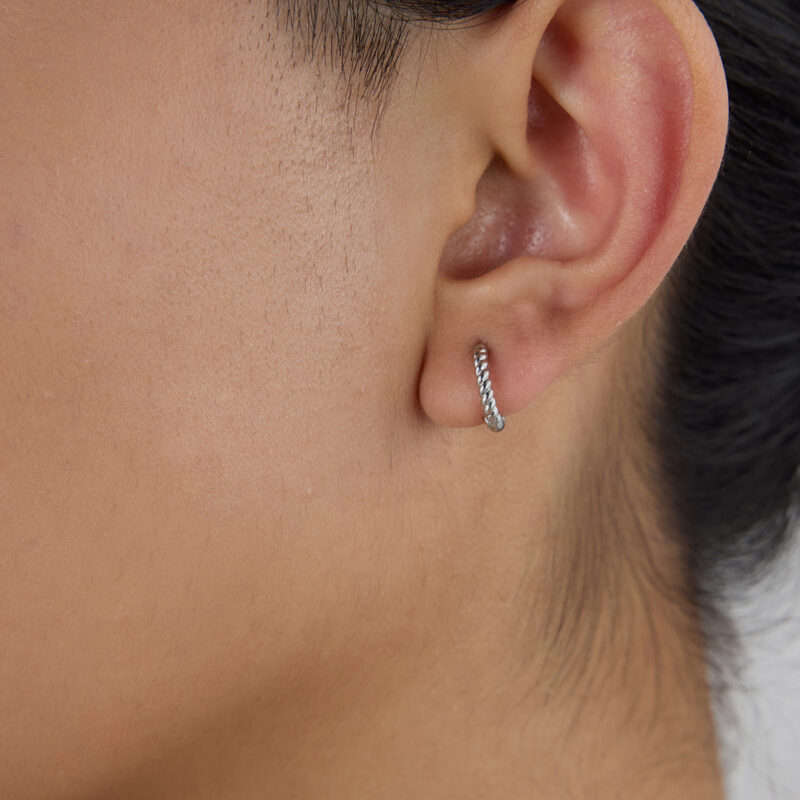 Classic Stainless Steel Minimalist Twisted Hoop Earrings - Everyday Simple Ear Cuffs for Women - Image 2